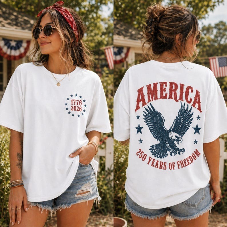 Comfort Colors America Eagle Shirt, 250th Anniversary Tee