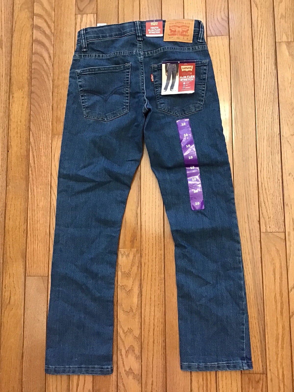 Levi’s Youth Boy Sz 10 Slim Flex Stretch Adjust Waist Straight Denim Jean (M1-12