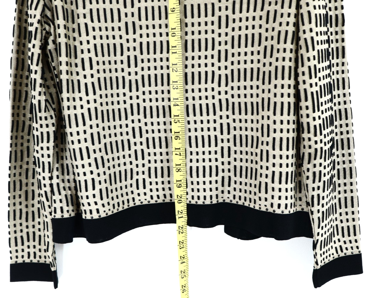 MING WANG Women’s Acrylic Twinset Cardigan Vest Long Sleeve Geometric Size S