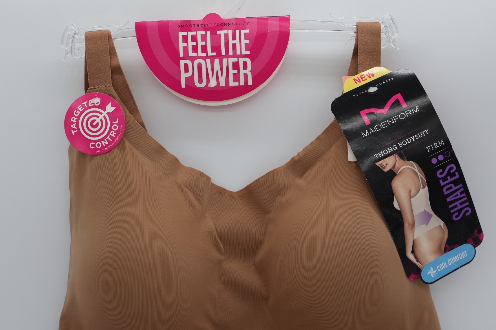 MAIDENFORM Power Players Firm Control Brown Thong Bodysuit Women’s 3XL NWT