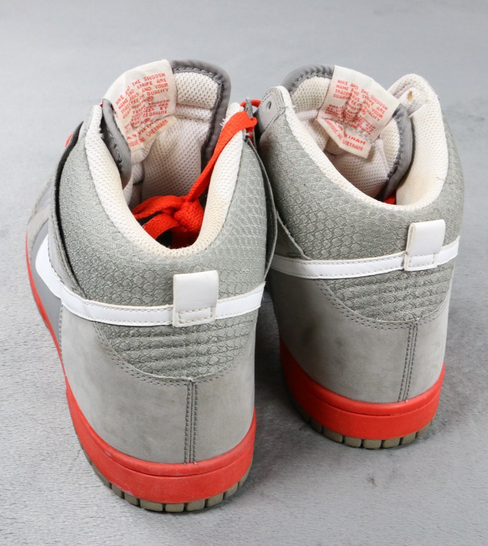 Nike SB Dunk High Light Charcoal Grey Orange Mens Size 7.5 Skate Shoes