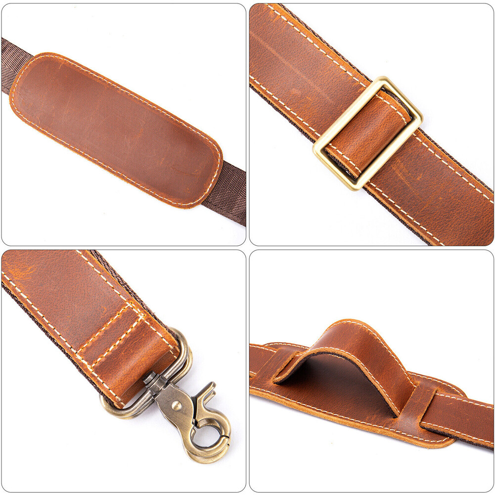 For Briefcase Luggage Messenger Bag Genuine Leather Replacement Shoulder Strap