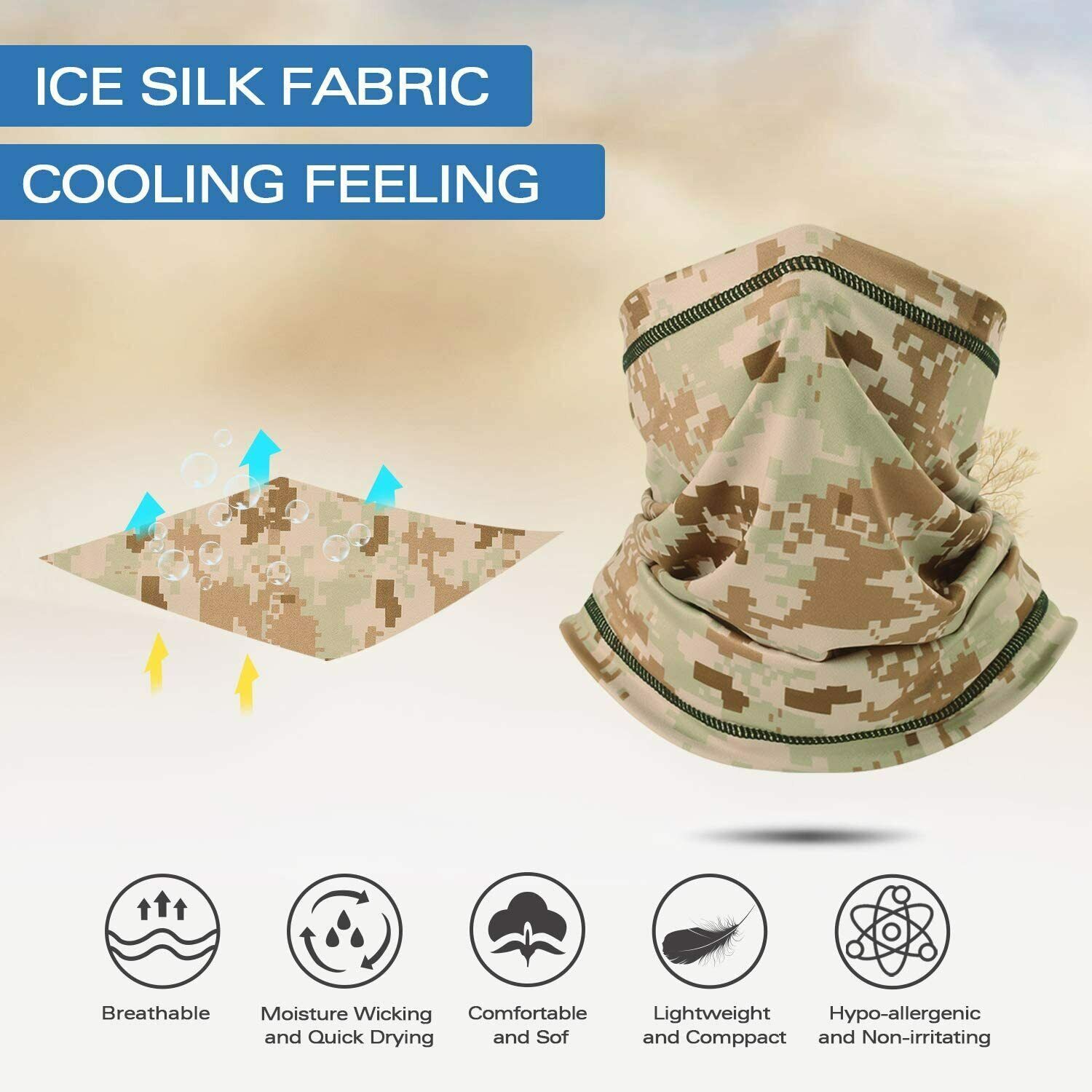 Tactical Balaclava Camo Neck Gaiter Face Mask Scarf Breathable Bandana Cover US