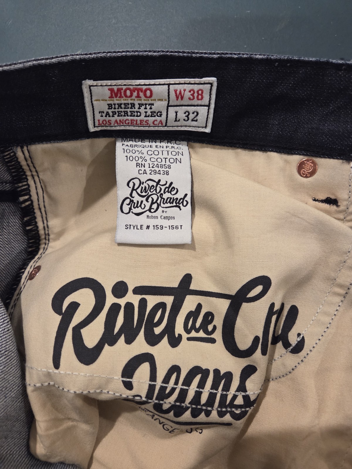 Rivet De Cru Eclipse Moto Jeans Size 38/32 MSRP $145.00 Free Ship