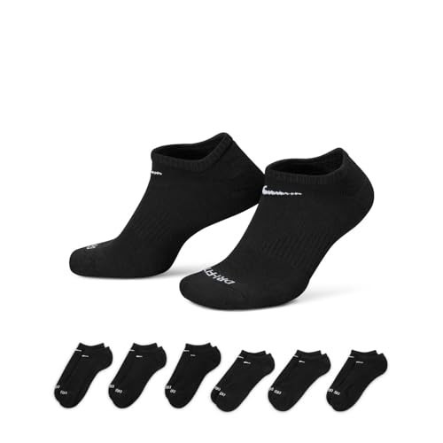 Nike Men’s Everyday 6 Pack Cushioned No Show Socks Black Size L 8-12
