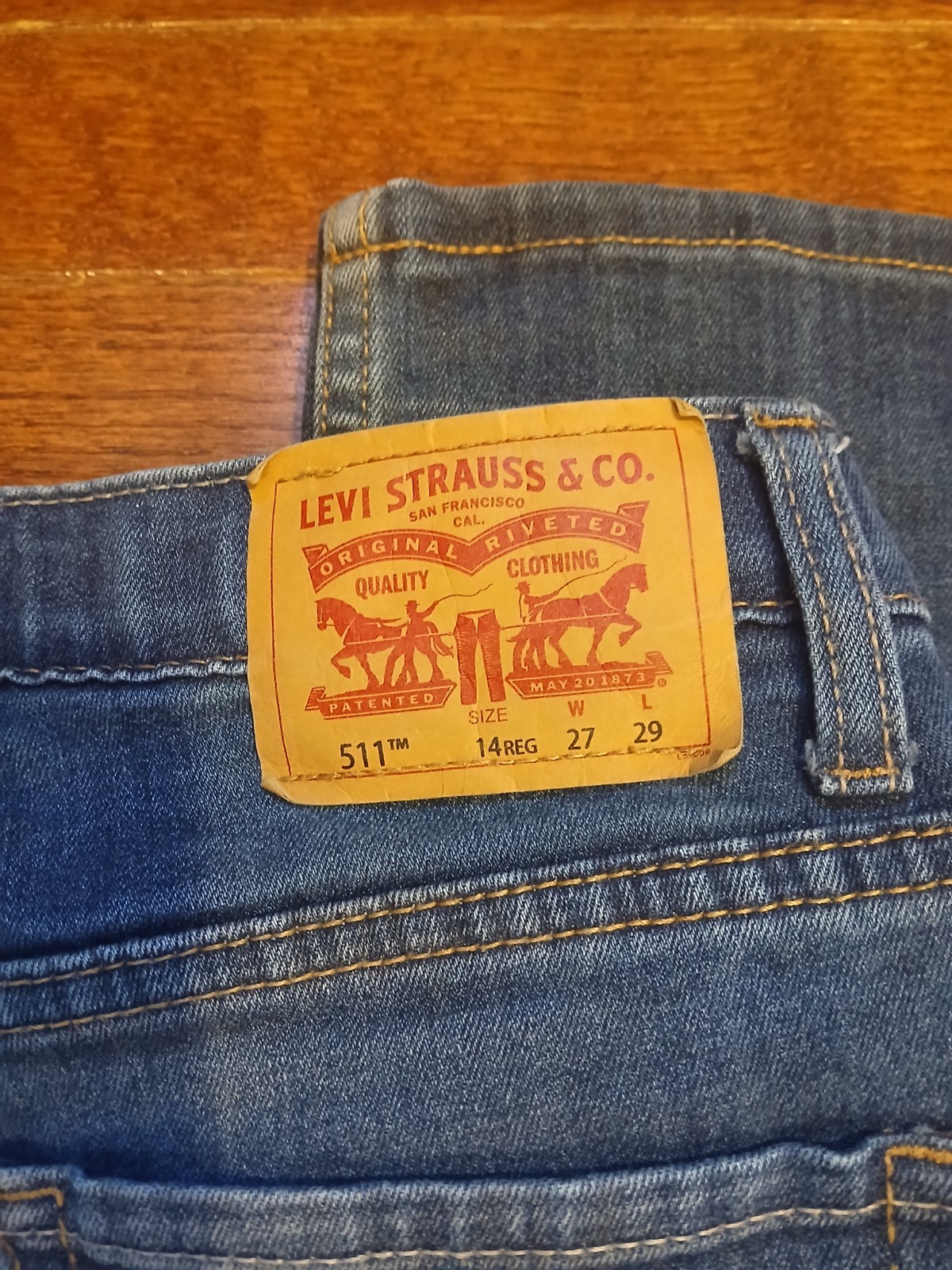 Levi’s 511 27×29 (14 Reg) Slim Fit Zip Fly & Button Closure Denim Jeans Casual