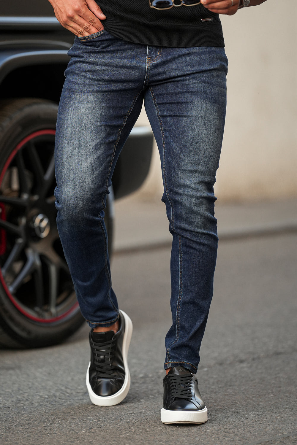 Mens Slim Fit Jeans Stretch Denim Pants Slim Skinny Casual Designer Jeans
