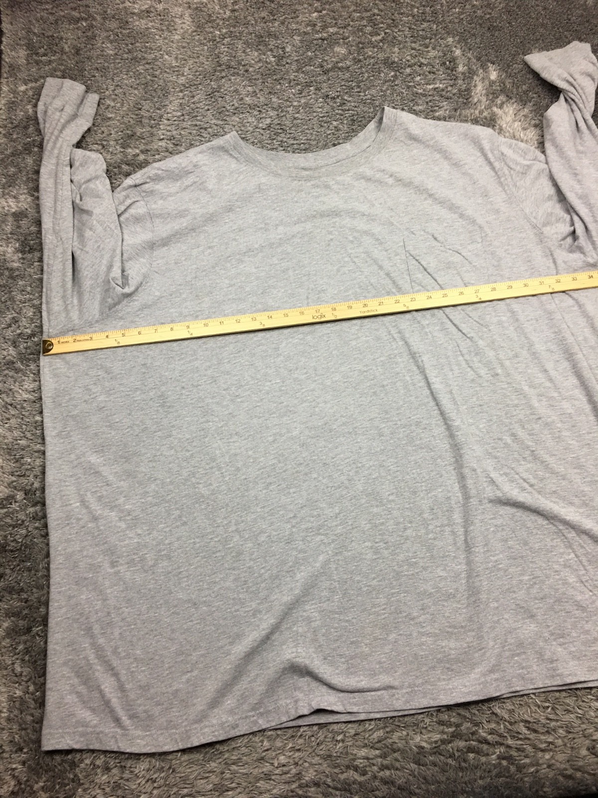 King Size Shirt Mens Size 7XL Big Gray Long Sleeve Cotton