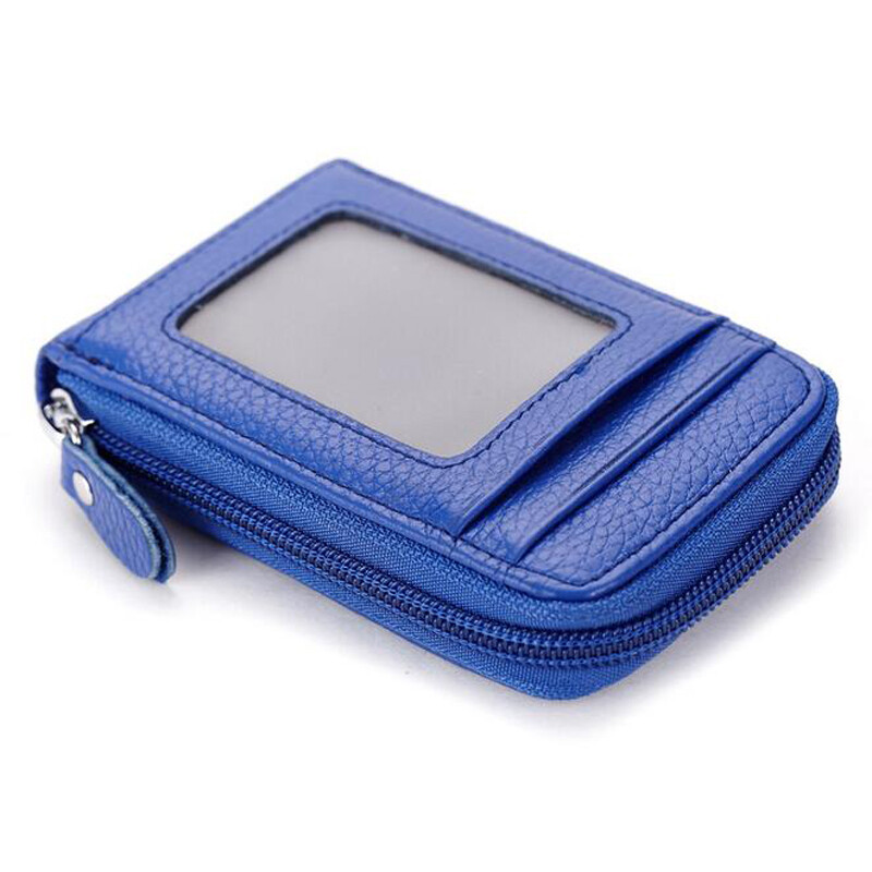 Men Wallet Card Holder Leather RFID Blocking Slim Credit Money Clip Zipper Purse
