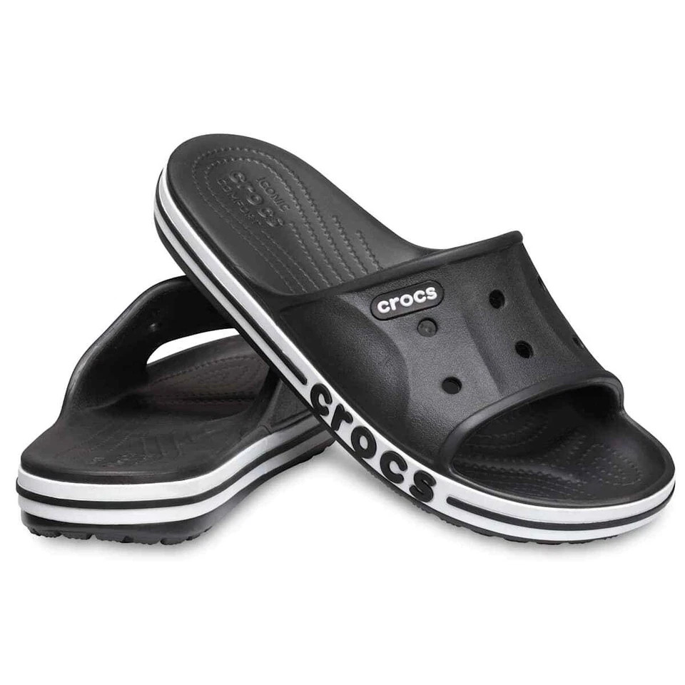 Crocs Adult Bayaband Slide Sandals Black/White Women’s 6 NWT