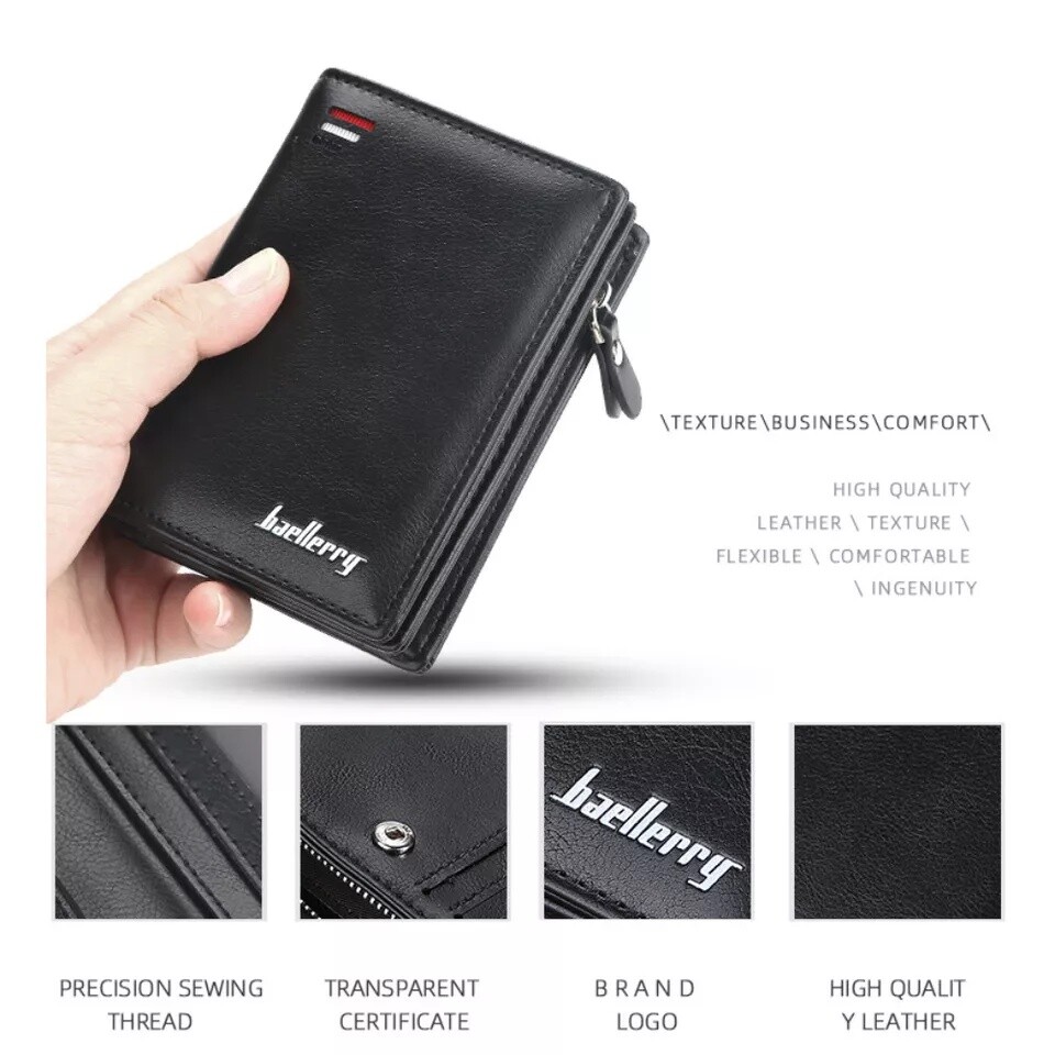 Mens RFID Blocking Leather Wallet Credit Card ID Holder Zipper Purse Waterproof