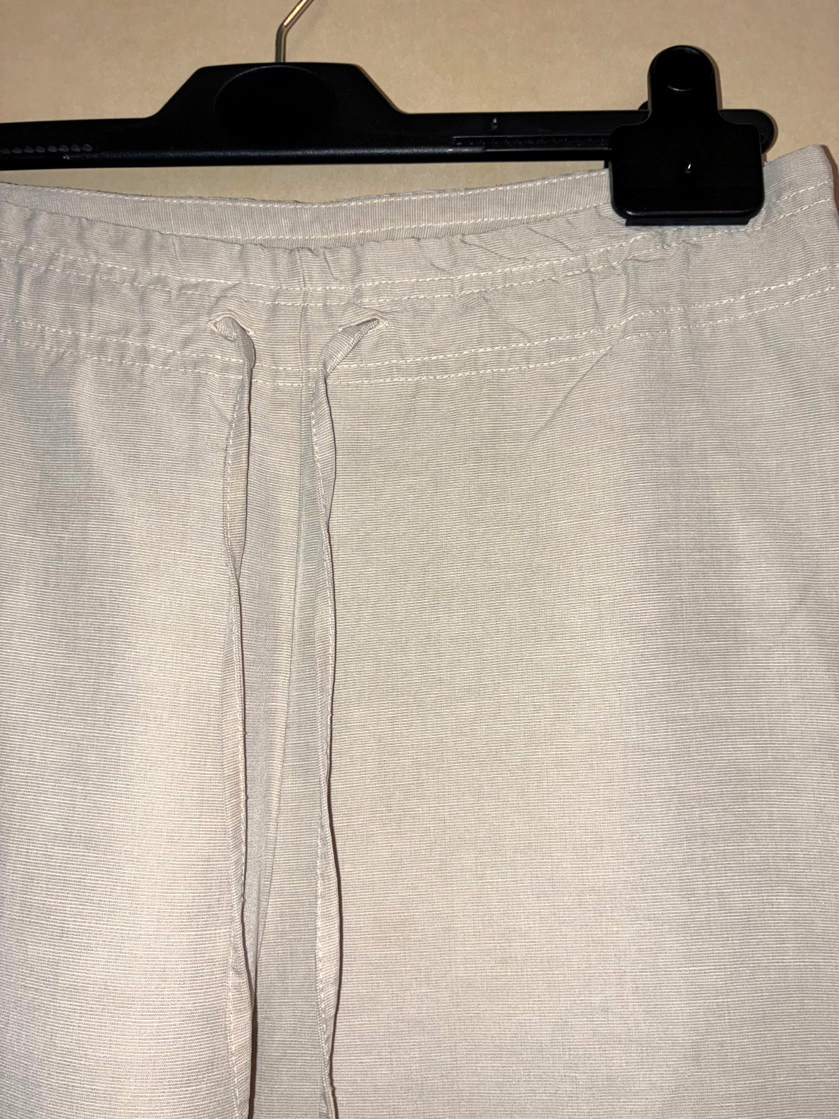 Natural Beige Casual Trouser. George 10. Draw Waist. Straight Leg. Linen Blend