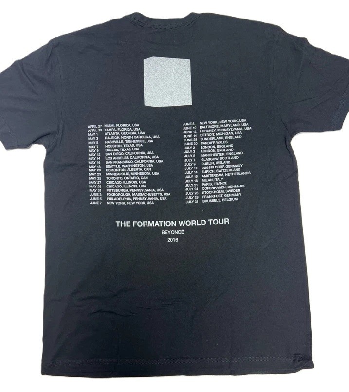 BEYONCE The Formation World TOUR 2016 TEE BLACK T-SHIRT OFFICIAL unisex NEW!!