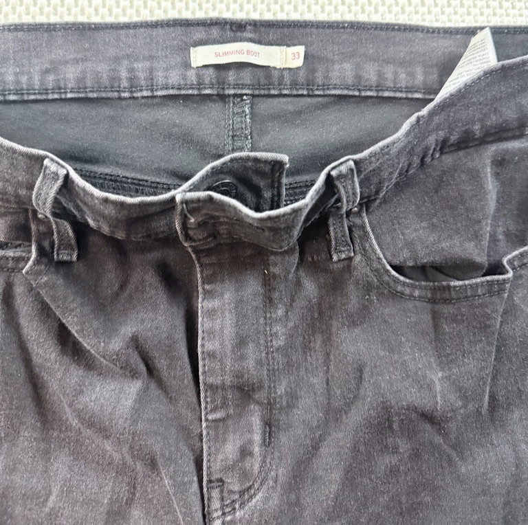 Levi’s 518 Slimming Boot Black Jeans Women’s W33 L32 Stretch Denim