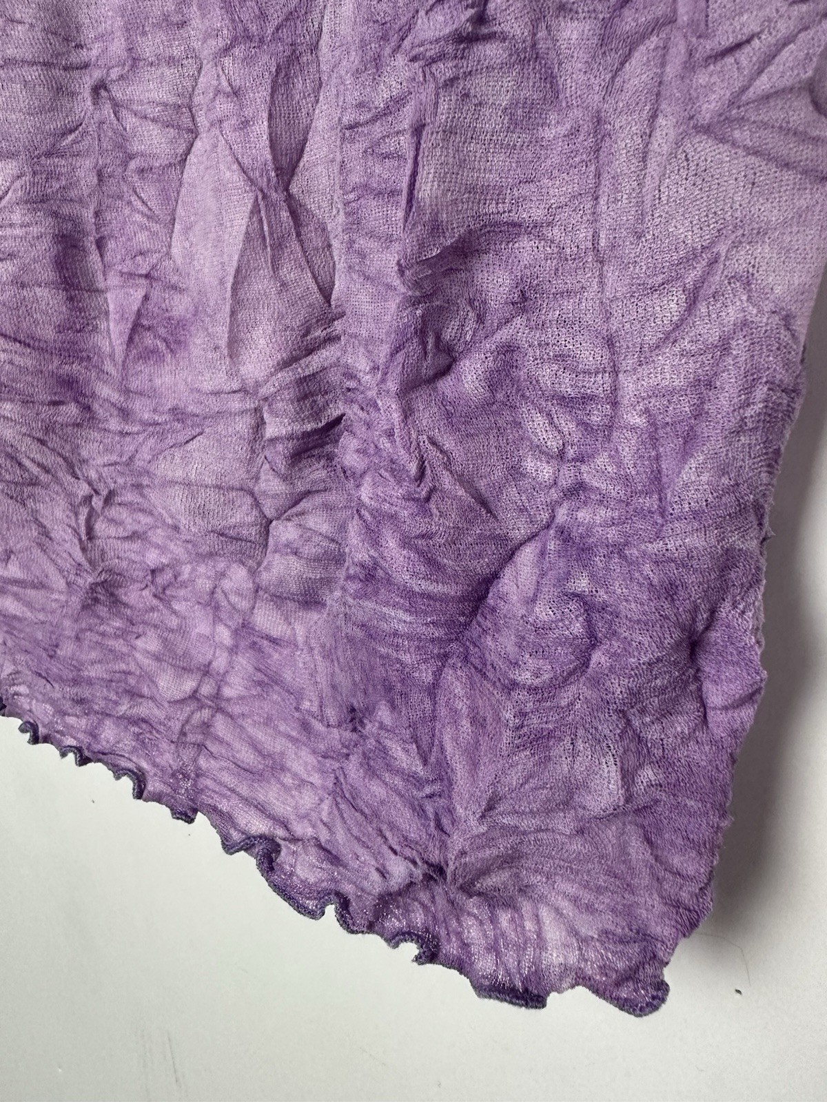 Vtg Y2K Babydoll Top Purple Crinkle Mesh Stretch Whimsigoth Fairy Grunge 90s 1X