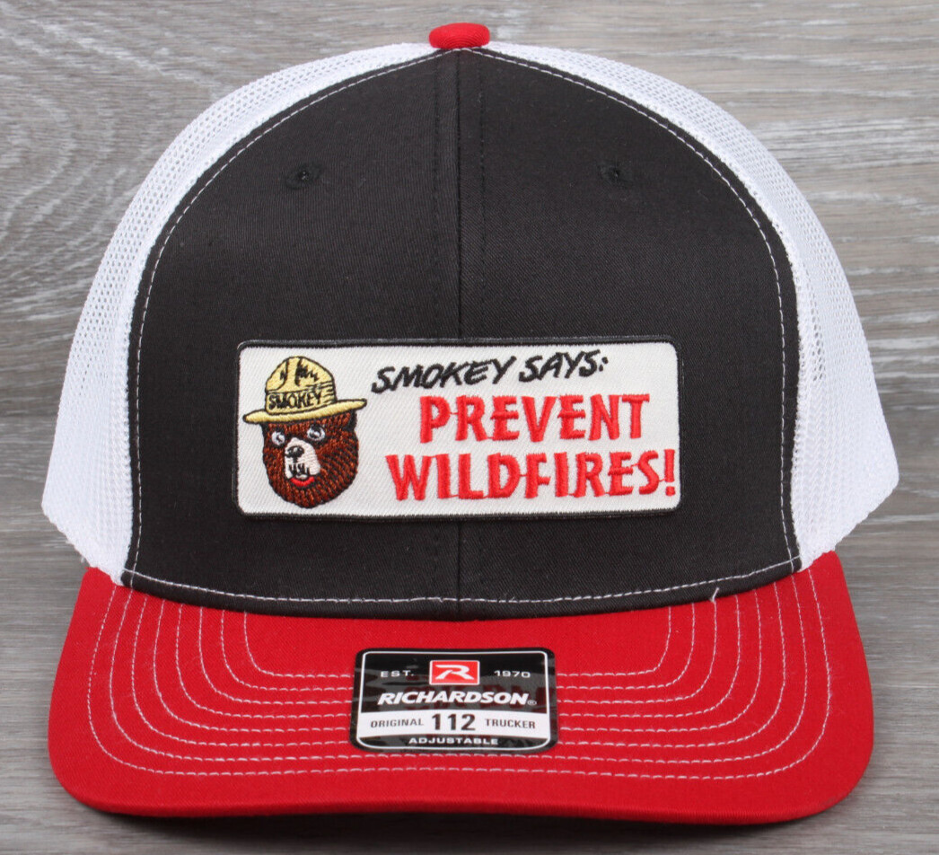 Vintage Smokey the Bear Prevent Wildfires Patch on a Richardson 112 Trucker Hat