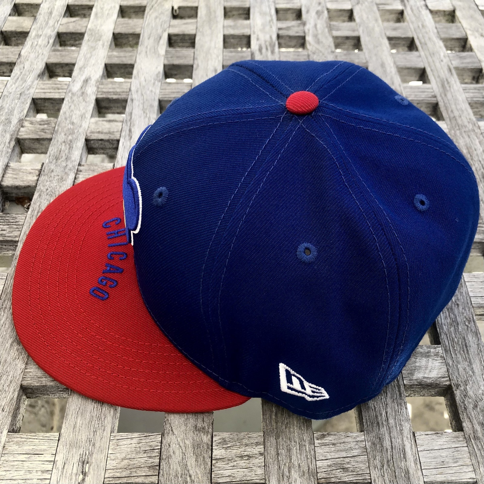 Chicago Cubs Bear Face Cooperstown Logo New Era 59FIFTY 2 Tone Fitted Hat 7 1/4