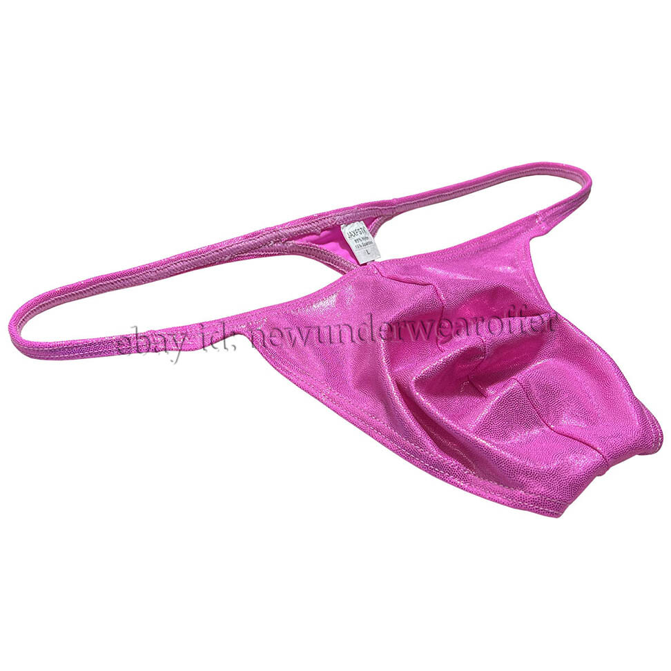 Men Shiny Bikini Thong Underwear Low-rise G-string Bulge Pouch T-back Jockstrap