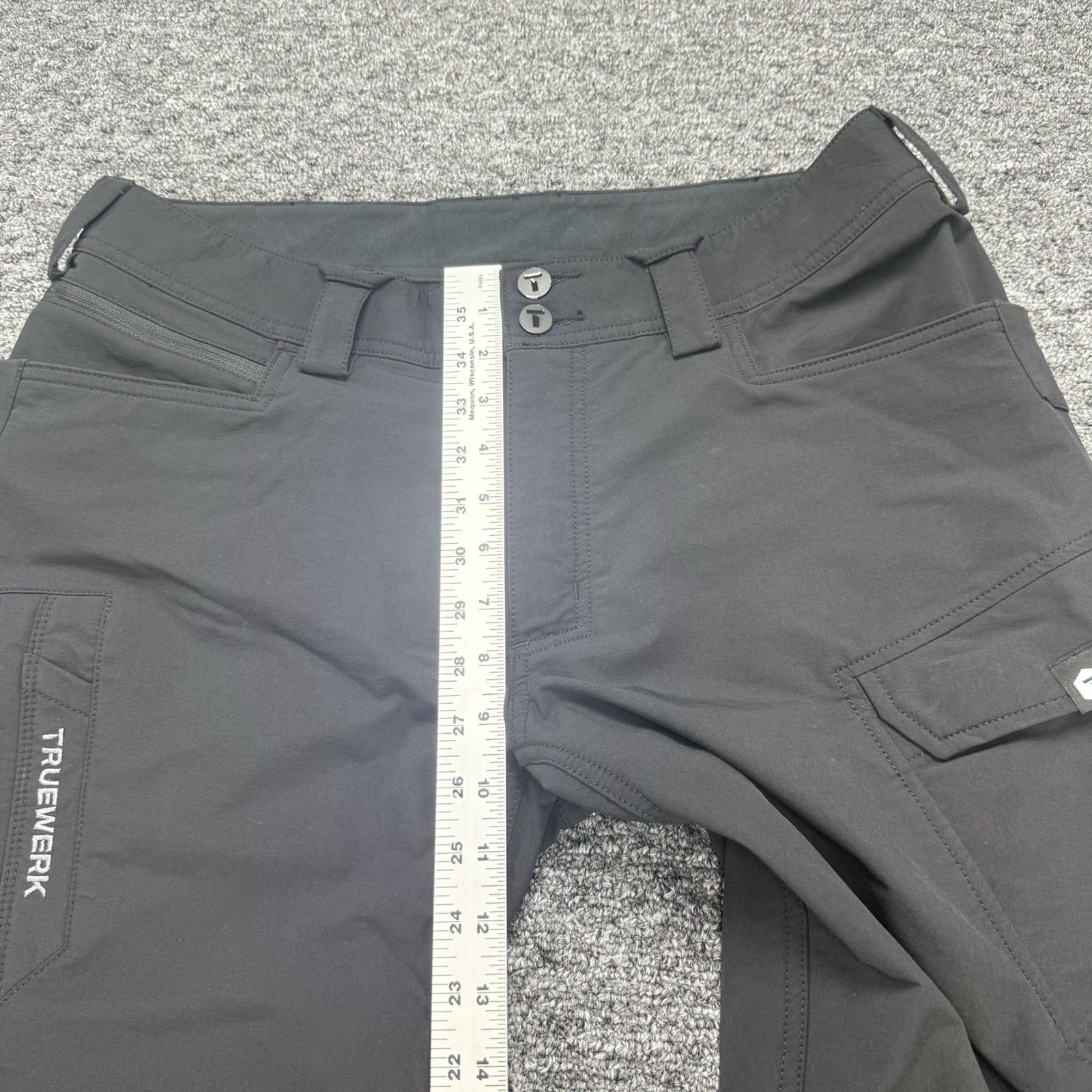 Truewerk T2 Werk Pant Mens 34×34 Black Cargo Utility Workwear EUC