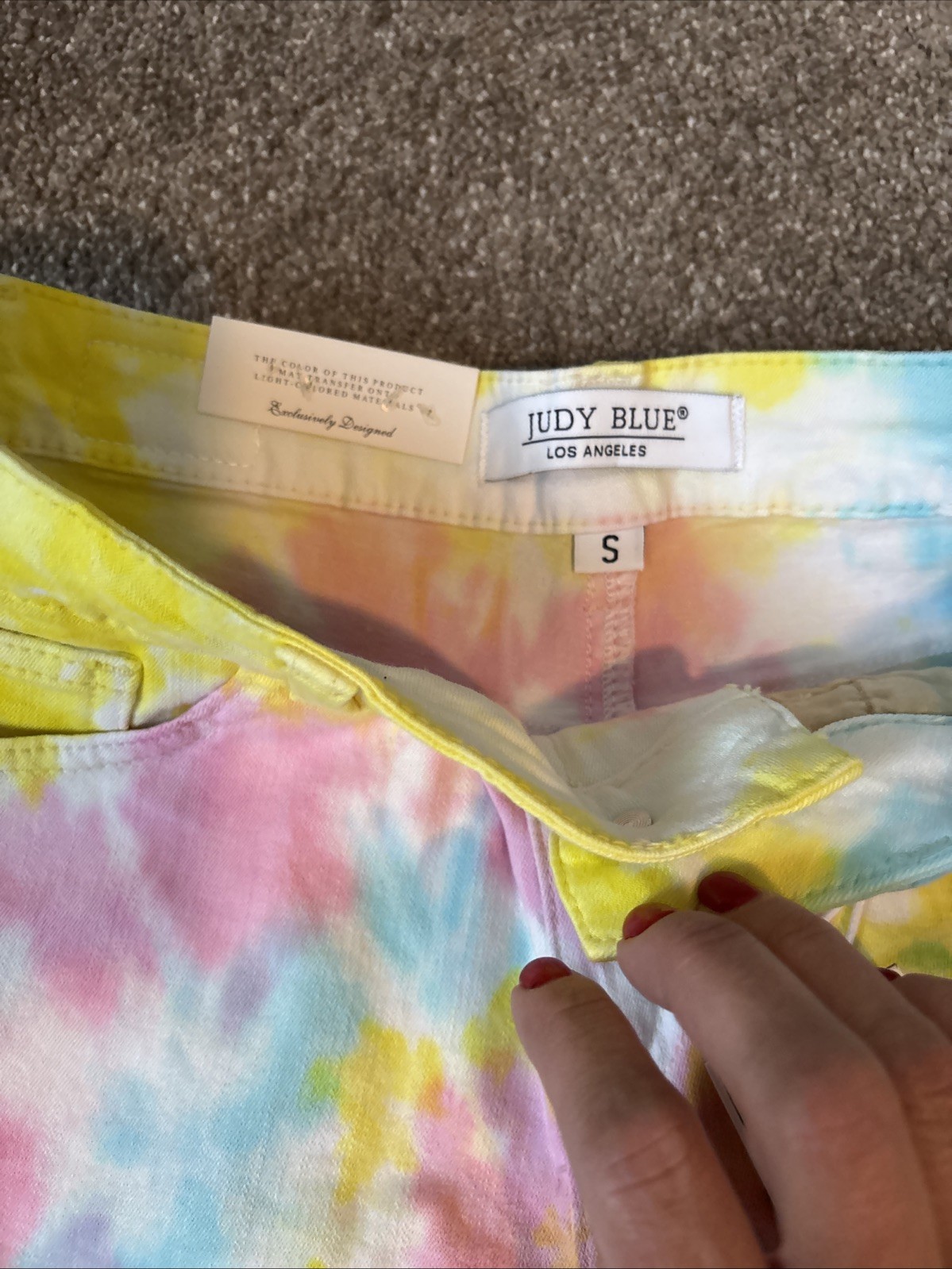 NWT Judy Blue Swirl Tie Dye Denim Shorts Women Small colorful High Waist