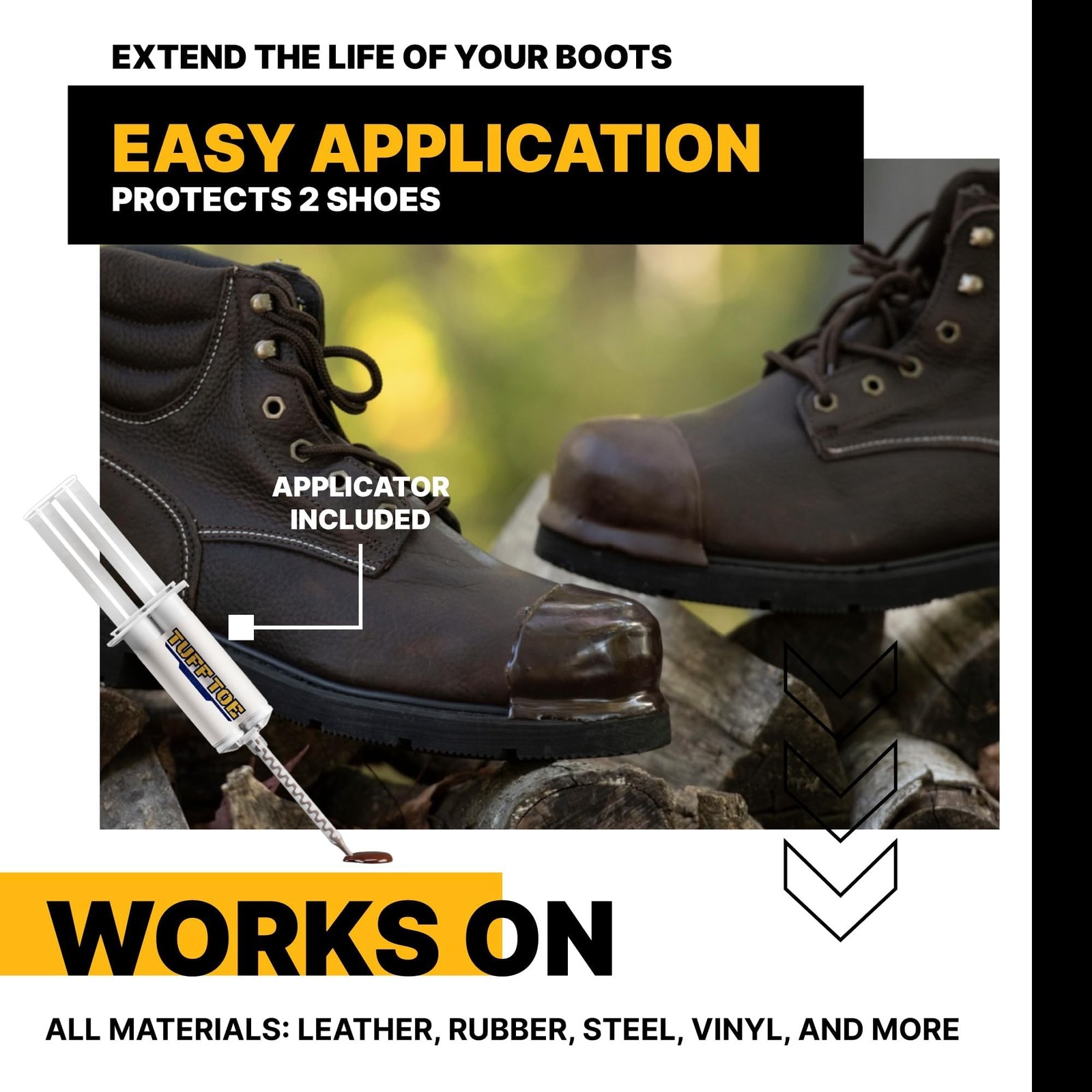 V2 Work Boot Toe Protector, Liquid Boot Guard, Brown Adhesive Shoe Crease Pro…