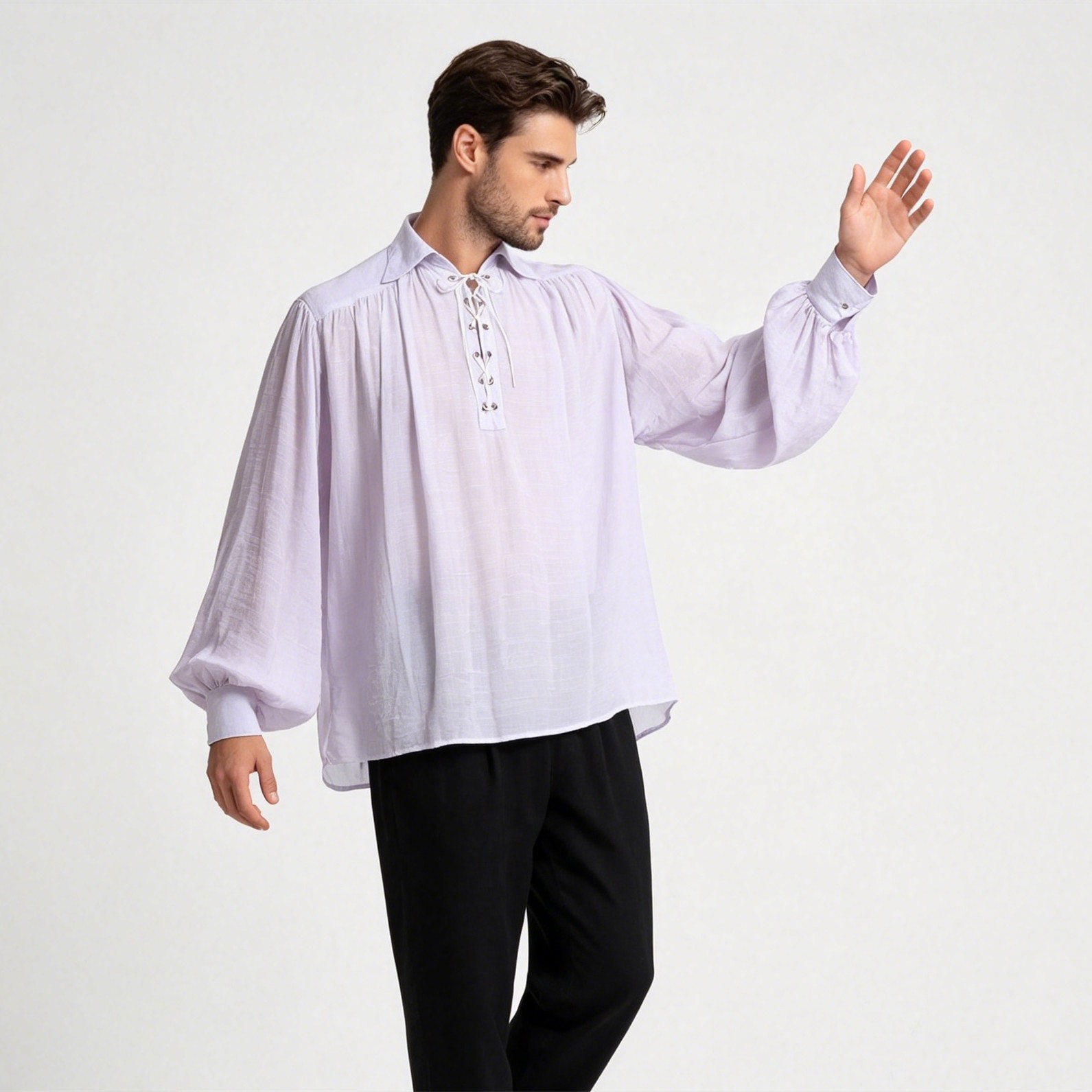 Pirate Shirt Men Vampire Renaissance Shirt Medieval Victorian Poet Ruffled Shirt