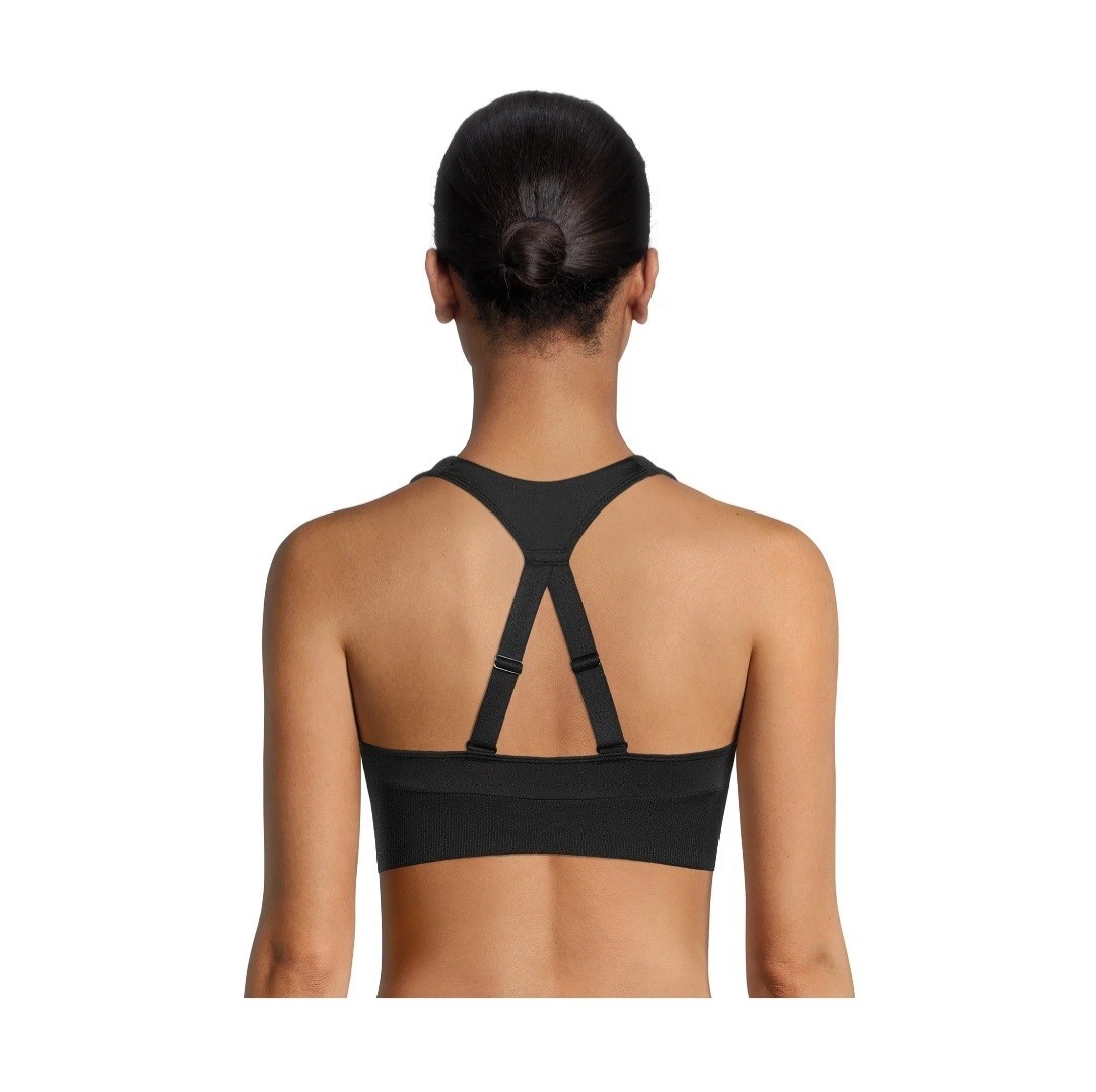 Avia Split Racerback Black Sports Bra Athletic Adjustable Straps Women’s Medium