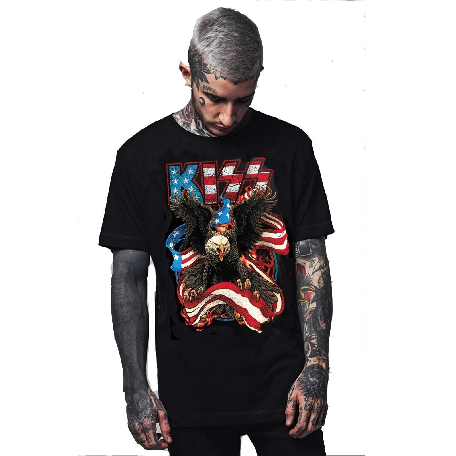 KISS AMERICAN FLAG THE CLASSIC ROCK MEN’S SIZES