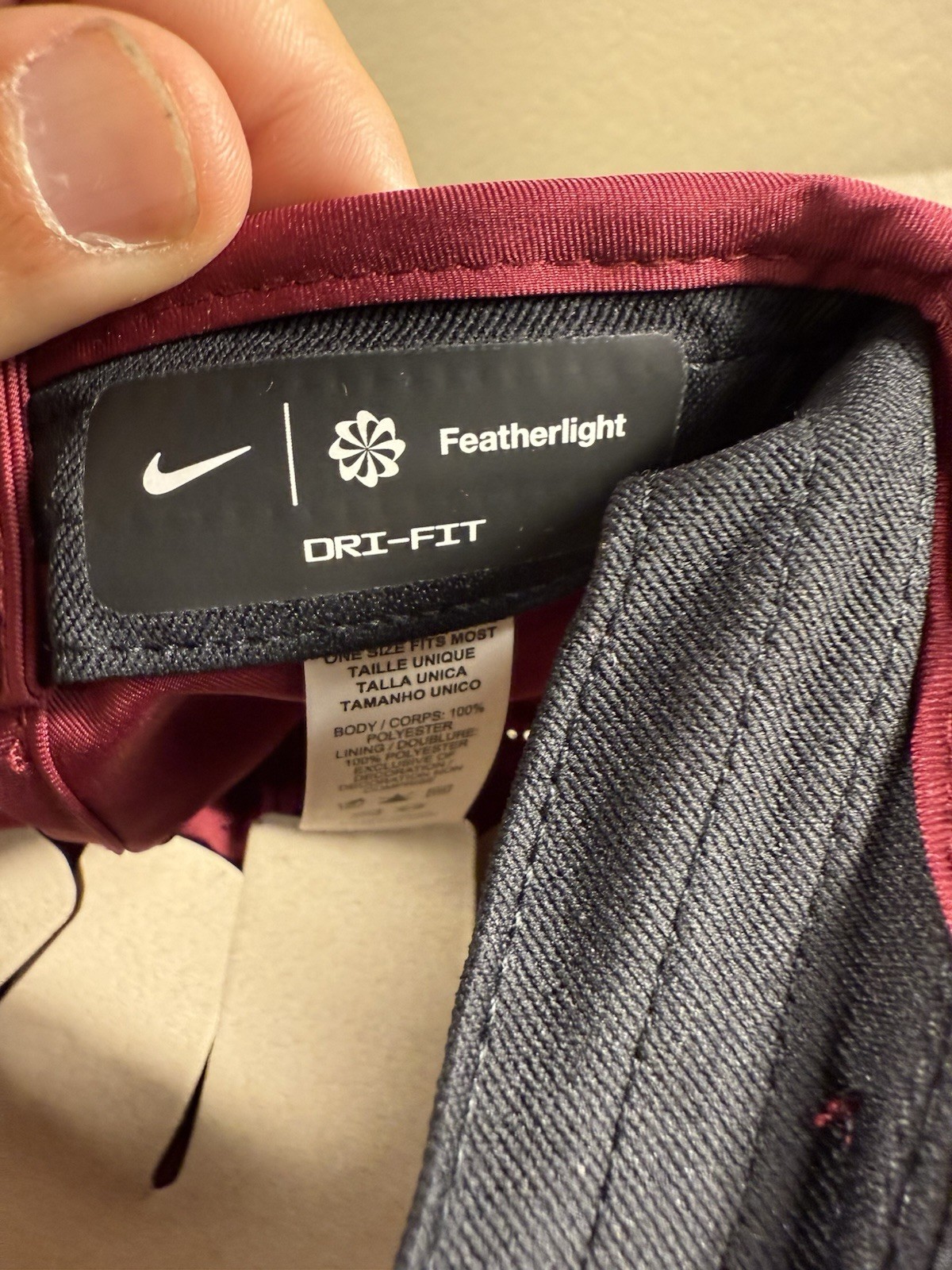 Nike Dri-Fit AeroBill Team Featherlight Maroon CJ7082-692 Adjustable Running Hat