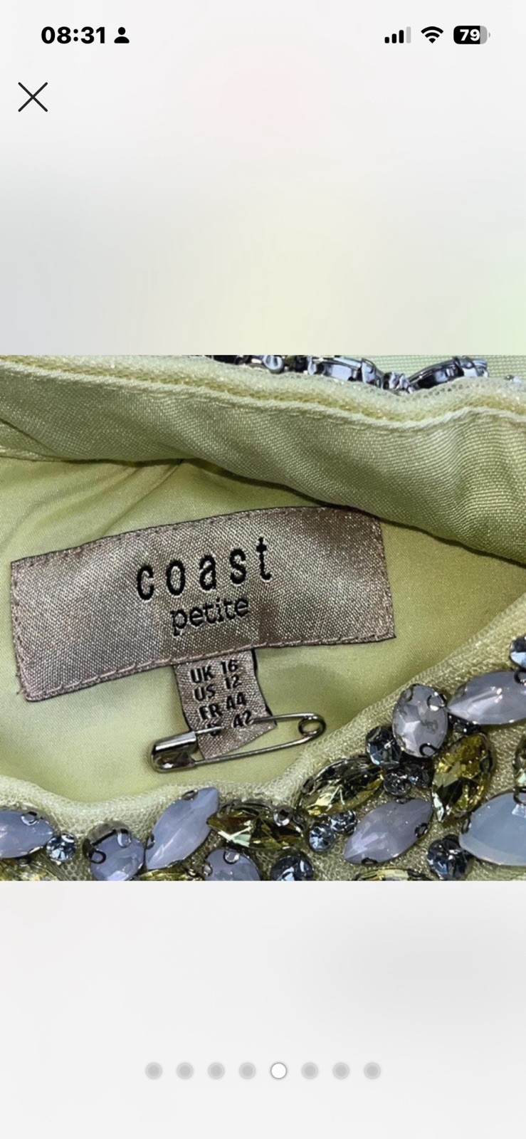 Coast 50’s Style Puce Dress Size16 Petite Worn Once Excellent Condition Classy