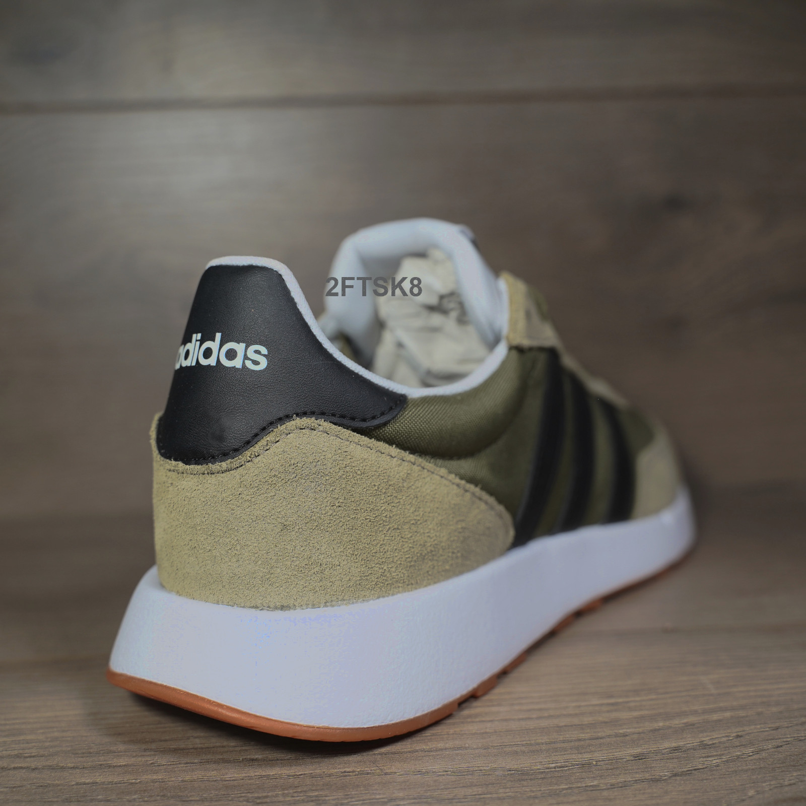 ADIDAS RUN 60s 2.0 SIZE 9~13 OLIVE GREEN WHITE CLASSIC RUNNING TRAINING SHOES