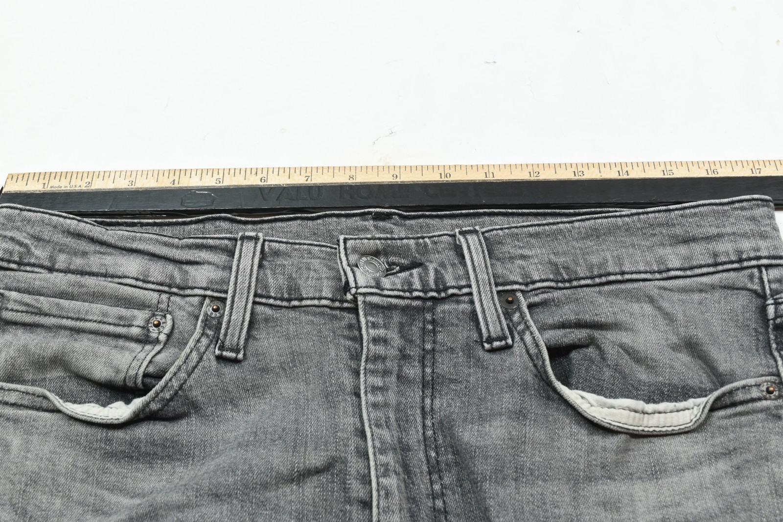 Levis 510 Jeans Mens 34×34 Black Faded Skinny Fit Tapered Leg Cotton Denim