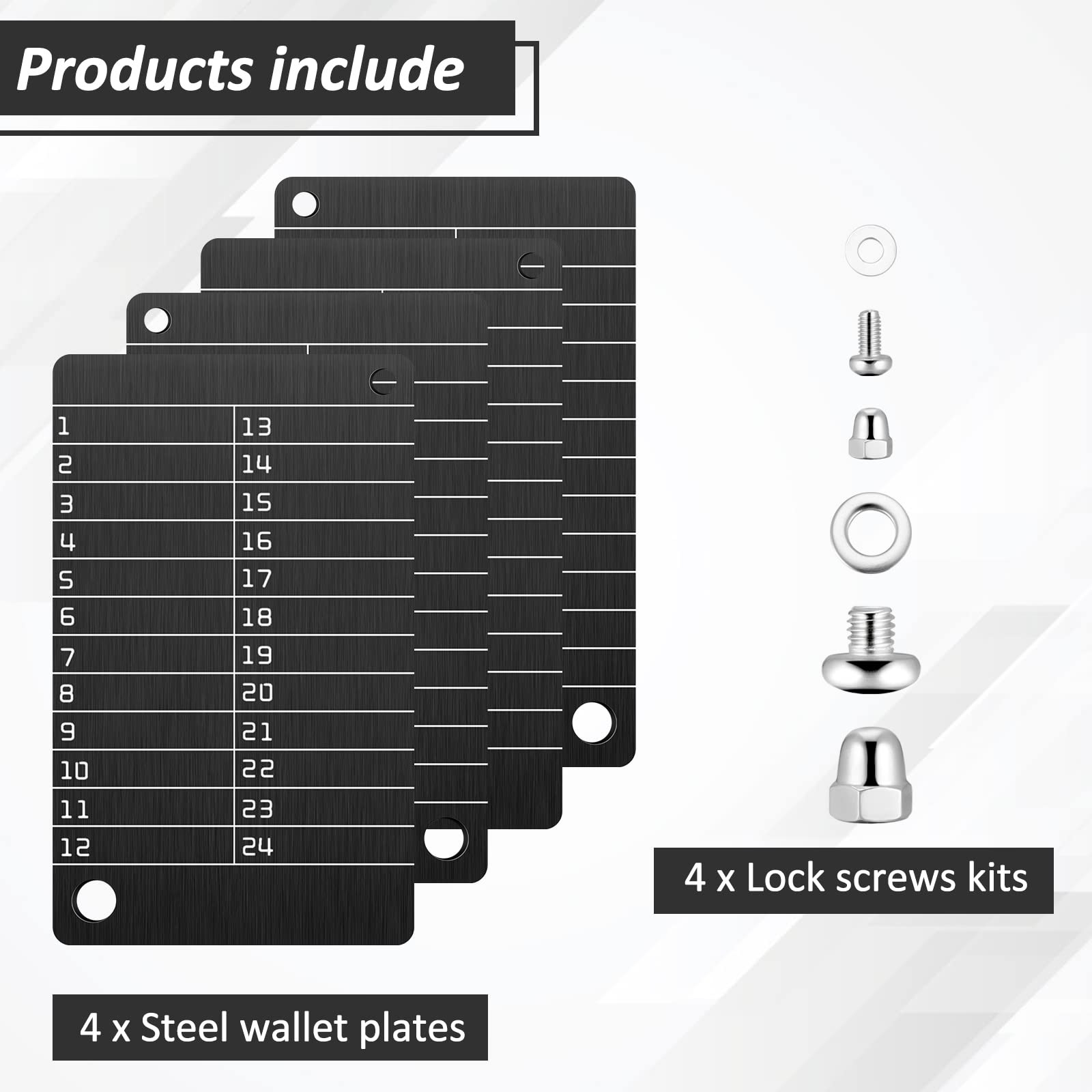 Hotop 4 Plates Aluminum Wallet Crypto Cryptocurrency Seed Standard, Black