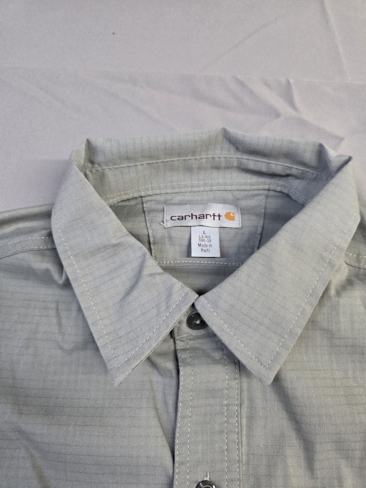 Carhartt Mens Long-Sleeve Button-Down Work Shirt, Gray