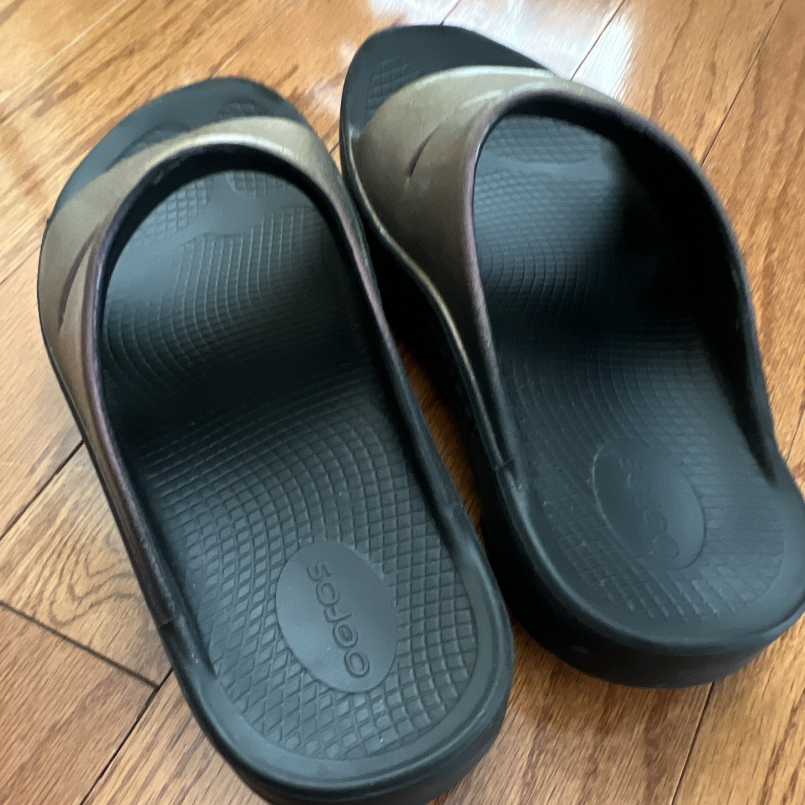 OOFOS Women’s Black Purple Rubber Slide Sandals Slip On Solid US 10