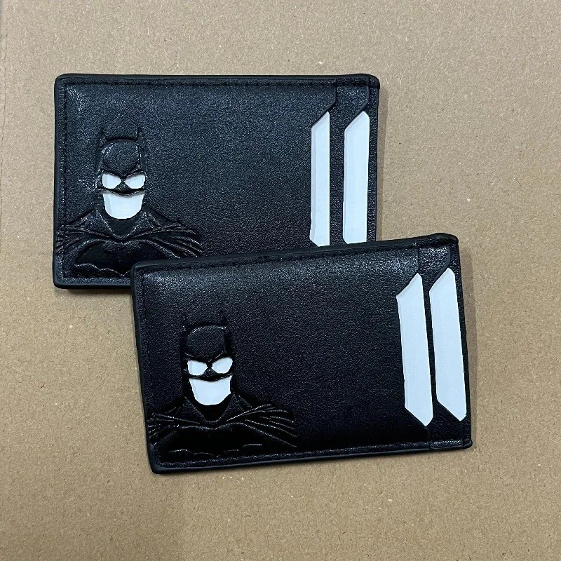 Batman Style PU Leather Wallet with ID Window Card Holder Superhero Mask Design