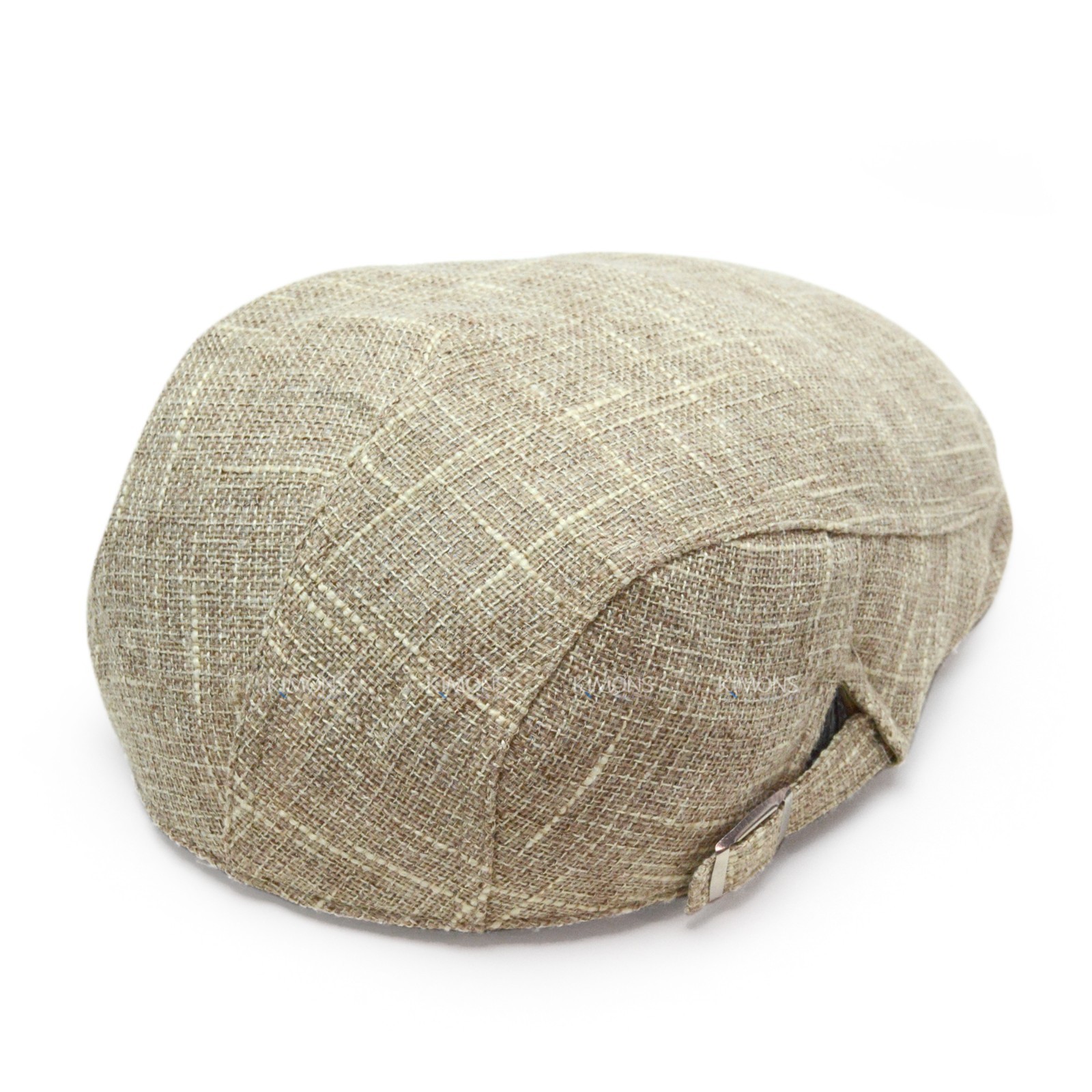 Mens Mesh Ivy Cap Summer Newsboy Flat Hat 100% Cotton Adjustable Khaki