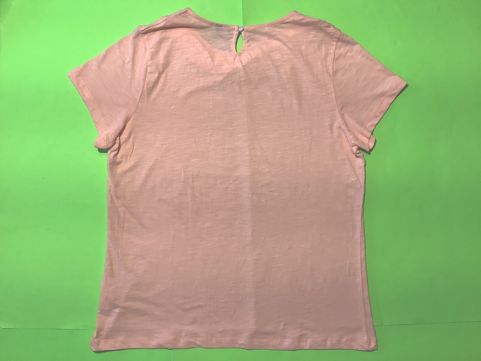 MIK Women’s Short Sleeve T-Shirt Size X-Large Peach w/Embellishment Beads NEW