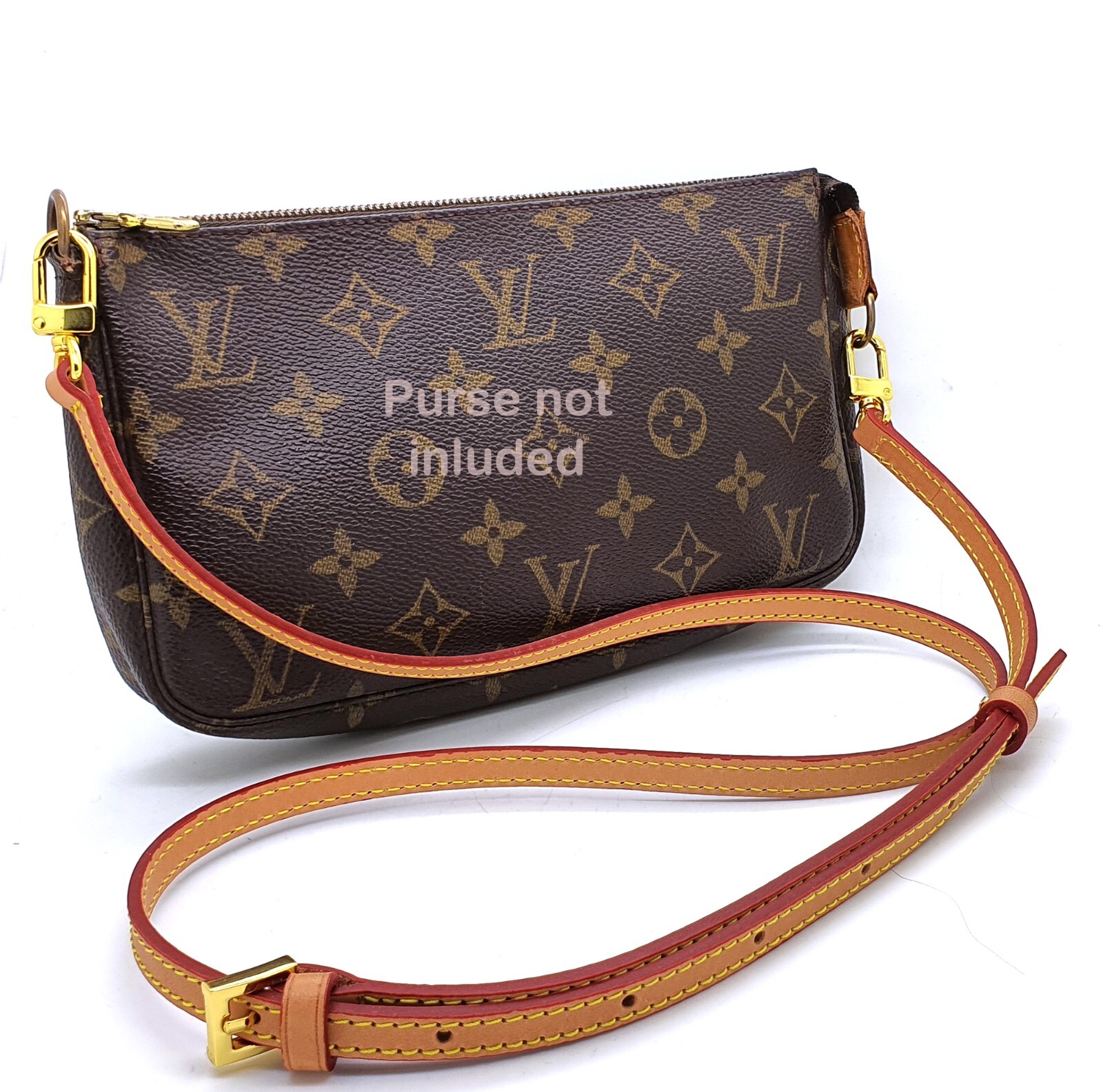 Thin Adjustable Vachetta Crossbody Leather Strap for pochette accessoires bags