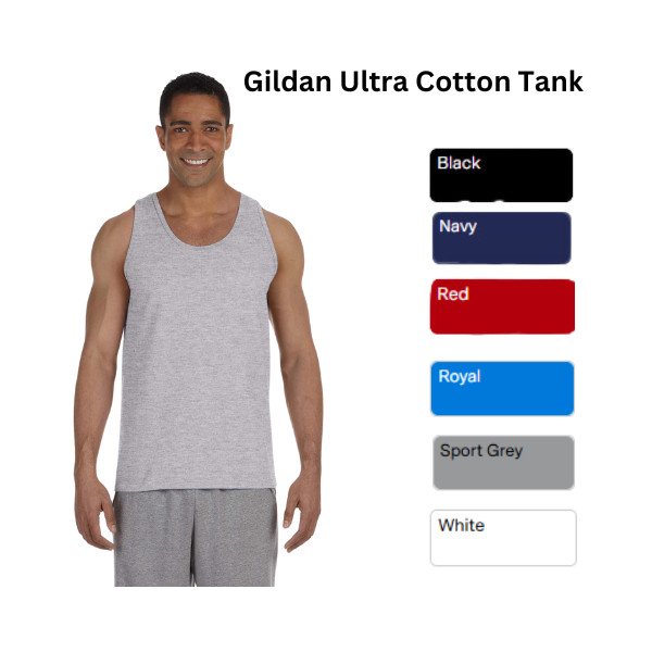 NEW Gildan Men’s Ultra Cotton Plain Crew Tank Top 2200 (G220)