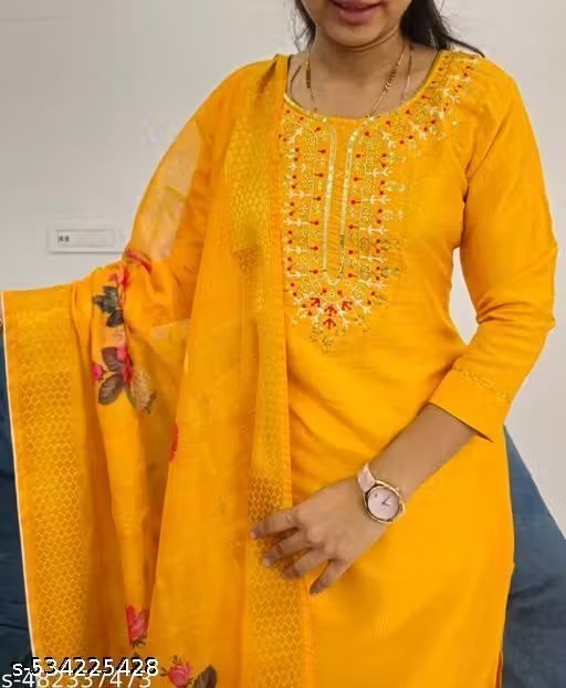Readymade Cotton kurti Palazzo With Dupatta Set for Women’s Party Festive Outfit