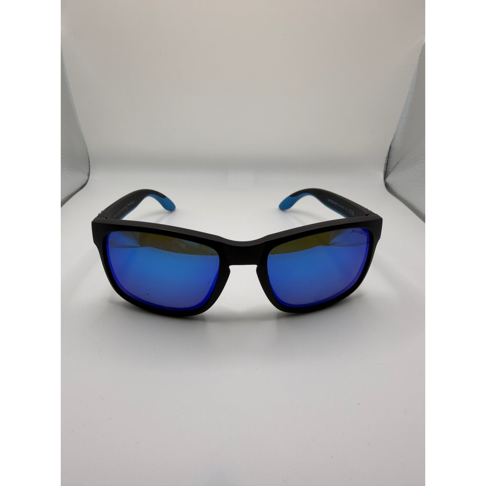 Blenders Watercoast Polarized Floating Sunglasses Matte Black Blue Mirror Lens