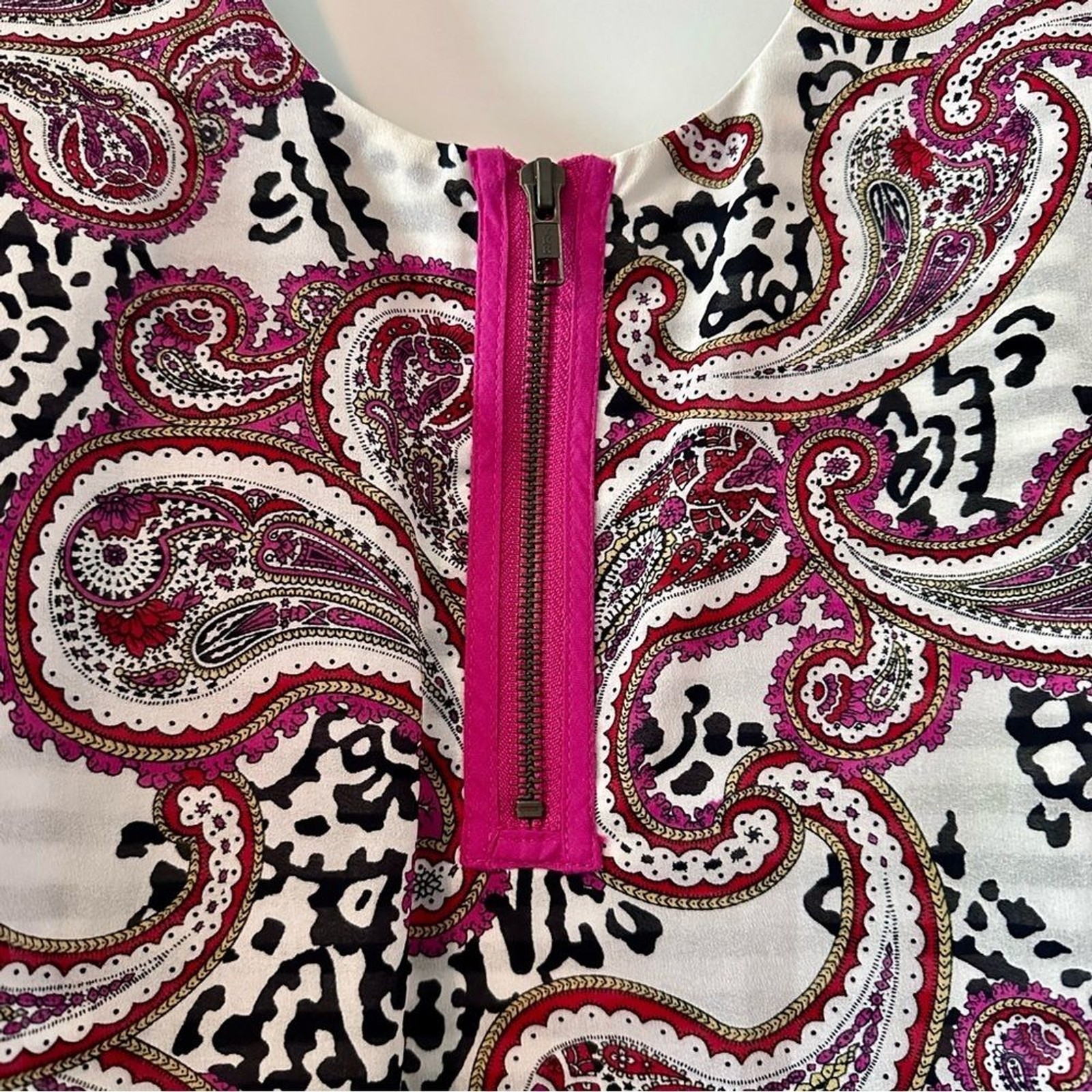 L Meadow Rue tank top with paisley and black and white stripes