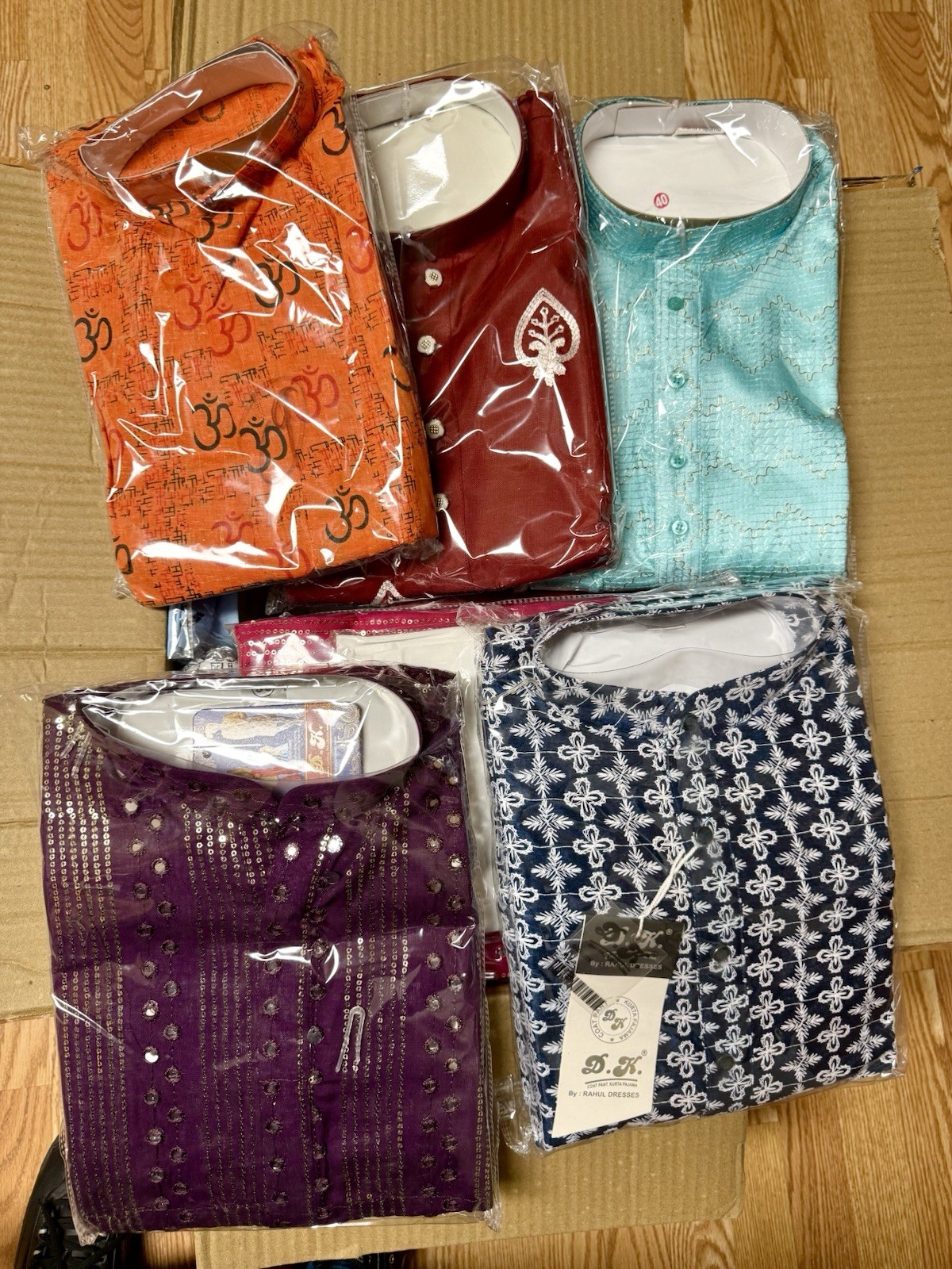 Maroon cotton embroi Haldi NWT Men’s Kurta PAJAMA SET SZ 38 M India-USA seller