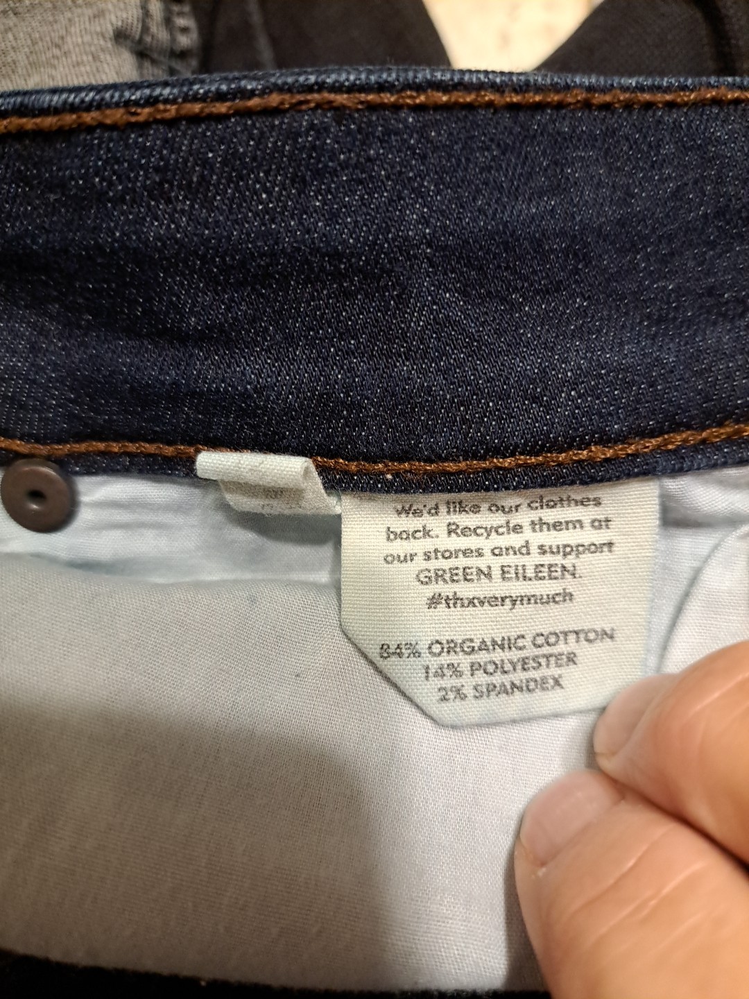 Eileen Fisher Blue Jeans Sz 12 EUC 5 Pkt Straight Leg Returns Accepted 36×27.5