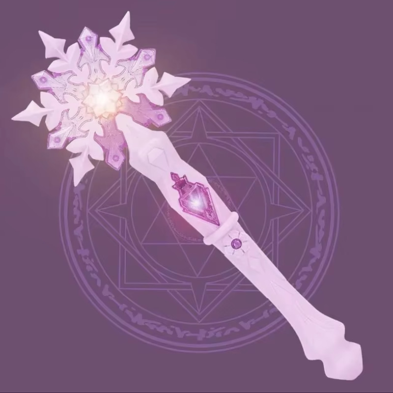 Funny Princess Light Up Snowflake Wand Flashing Snow Star Wands Children Toys