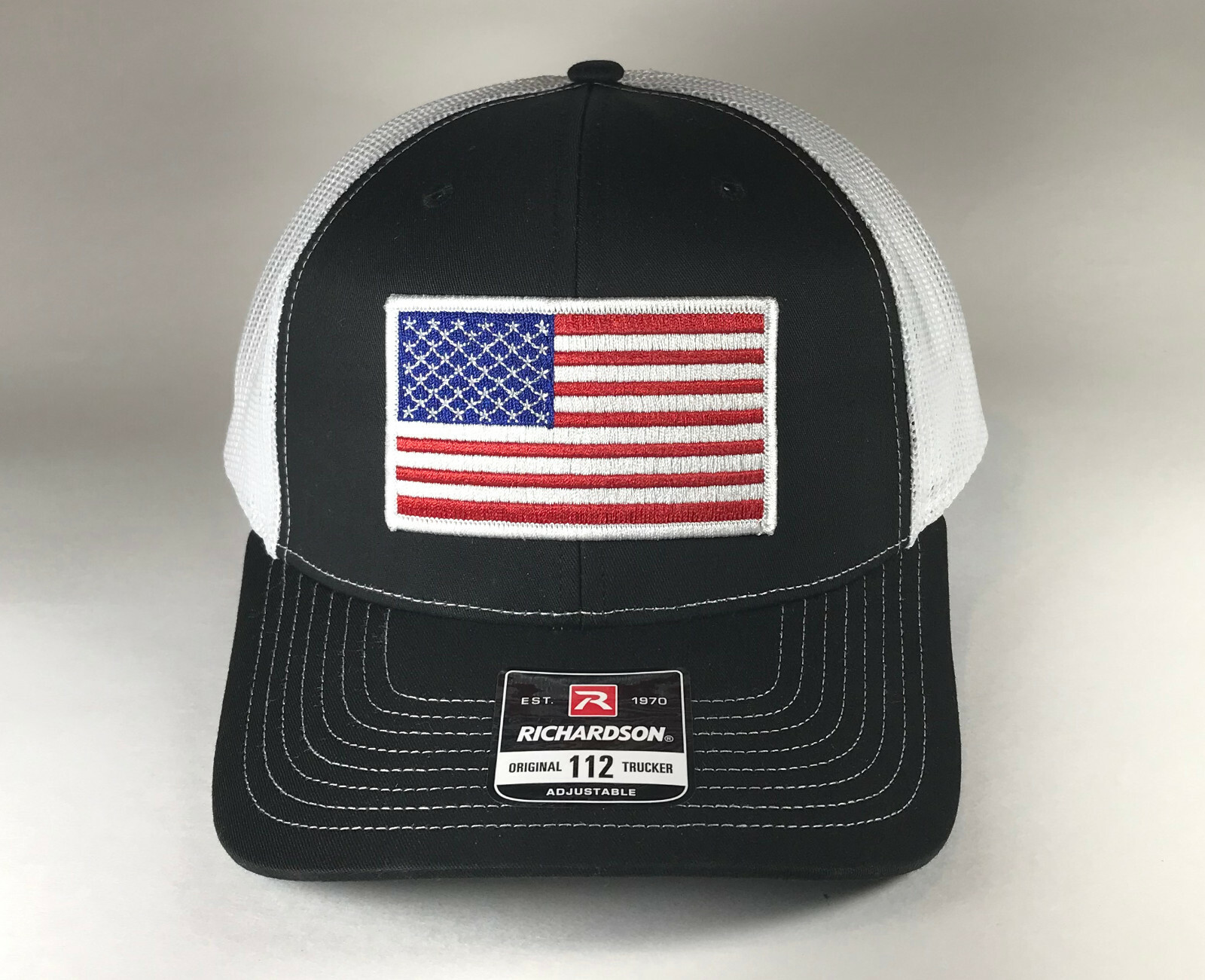 Richardson 112 American Flag 6 Panel Adjustable Snapback Trucker Mesh Hat