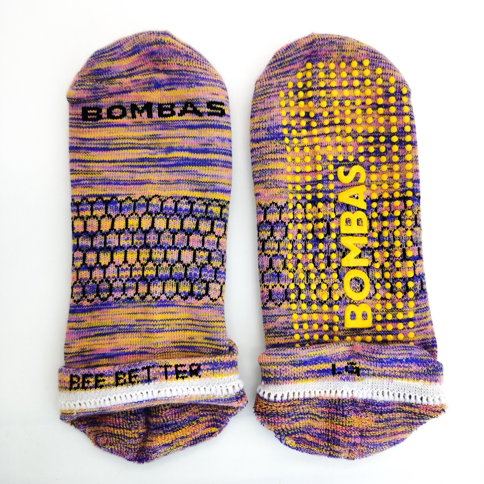 4 pairs BOMBAS Women’s Performance Gripper Honeycomb Ankle Socks size M 6-10