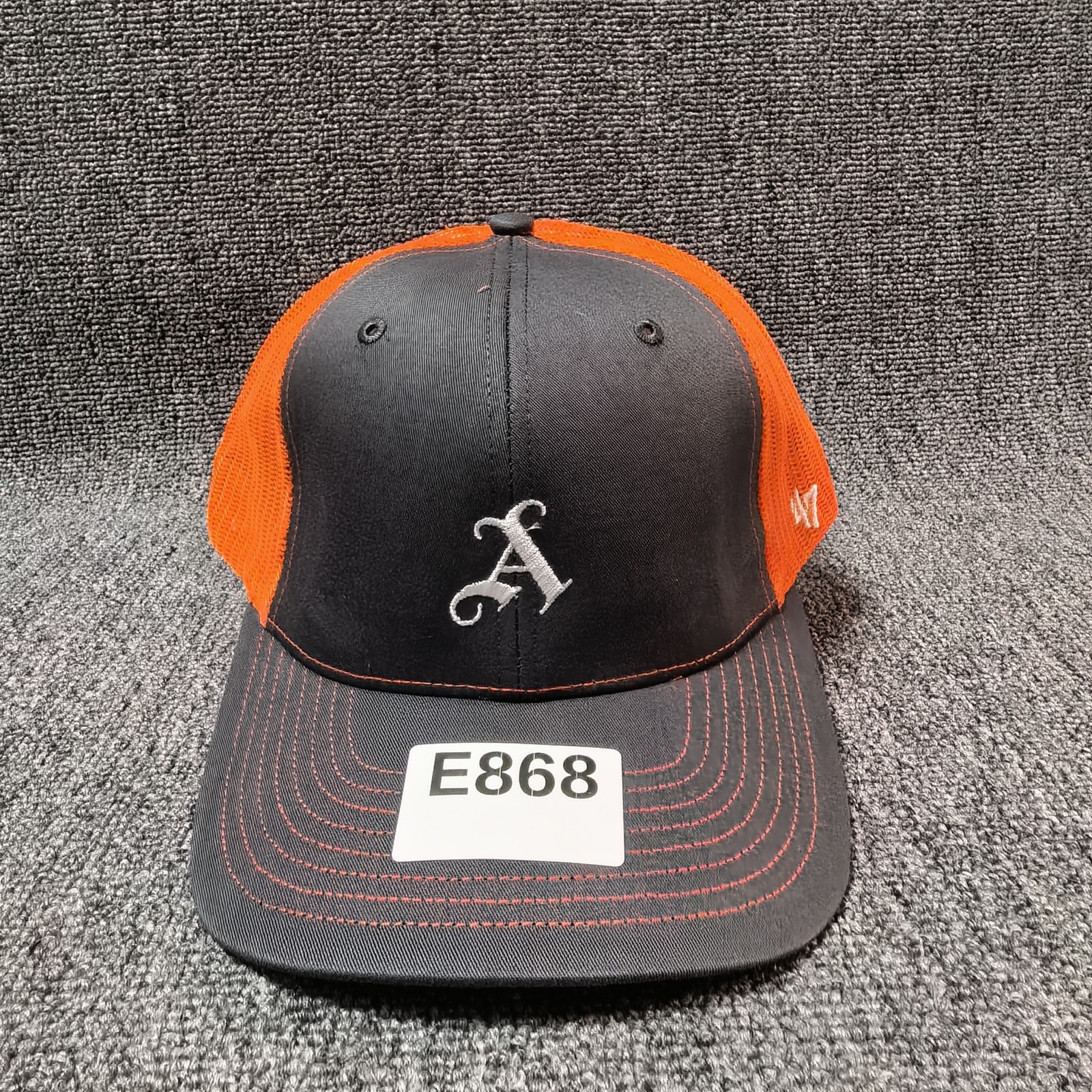 ’47 Brand Athletics Trucker Snapback Charcoal Orange Mesh Back One Size