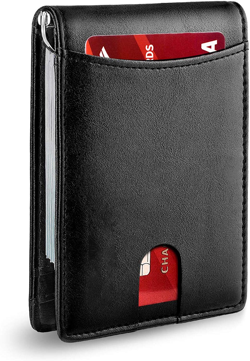 Mens Slim Wallet RFID Blocking Bifold Wallets for Men Minimalist Genuine Leather